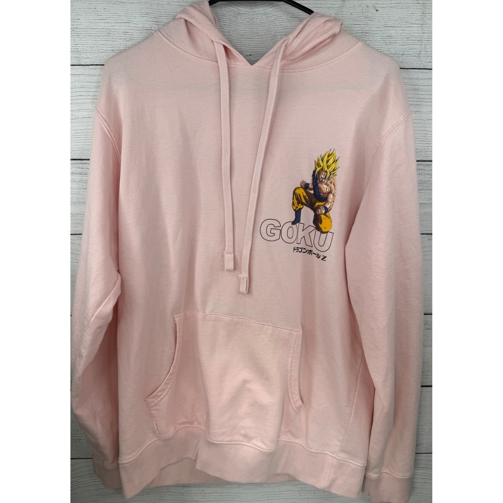 Dragon Ball Z Goku Pink Hoodie Super Saiyan Anime Pullover Sweatshirt Medium